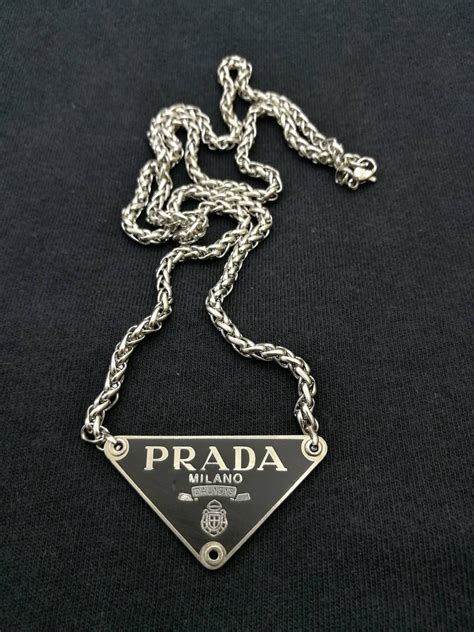 women's prada necklace triangle|prada necklace triangle price.